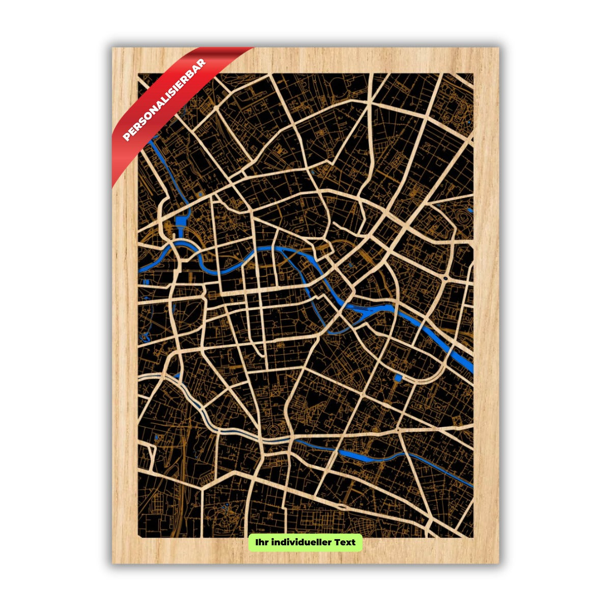 Berlin Stadtplan aus Holz – Individuell & Personalisierbar