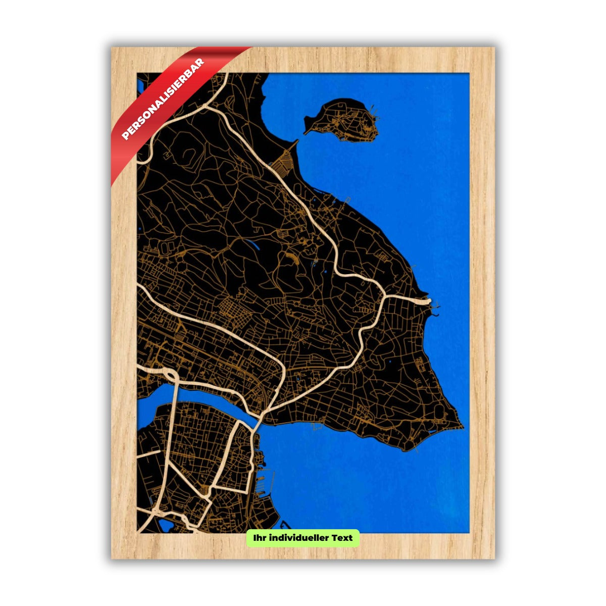 Konstanz Stadtplan aus Holz – Personalisierbar & Individuell