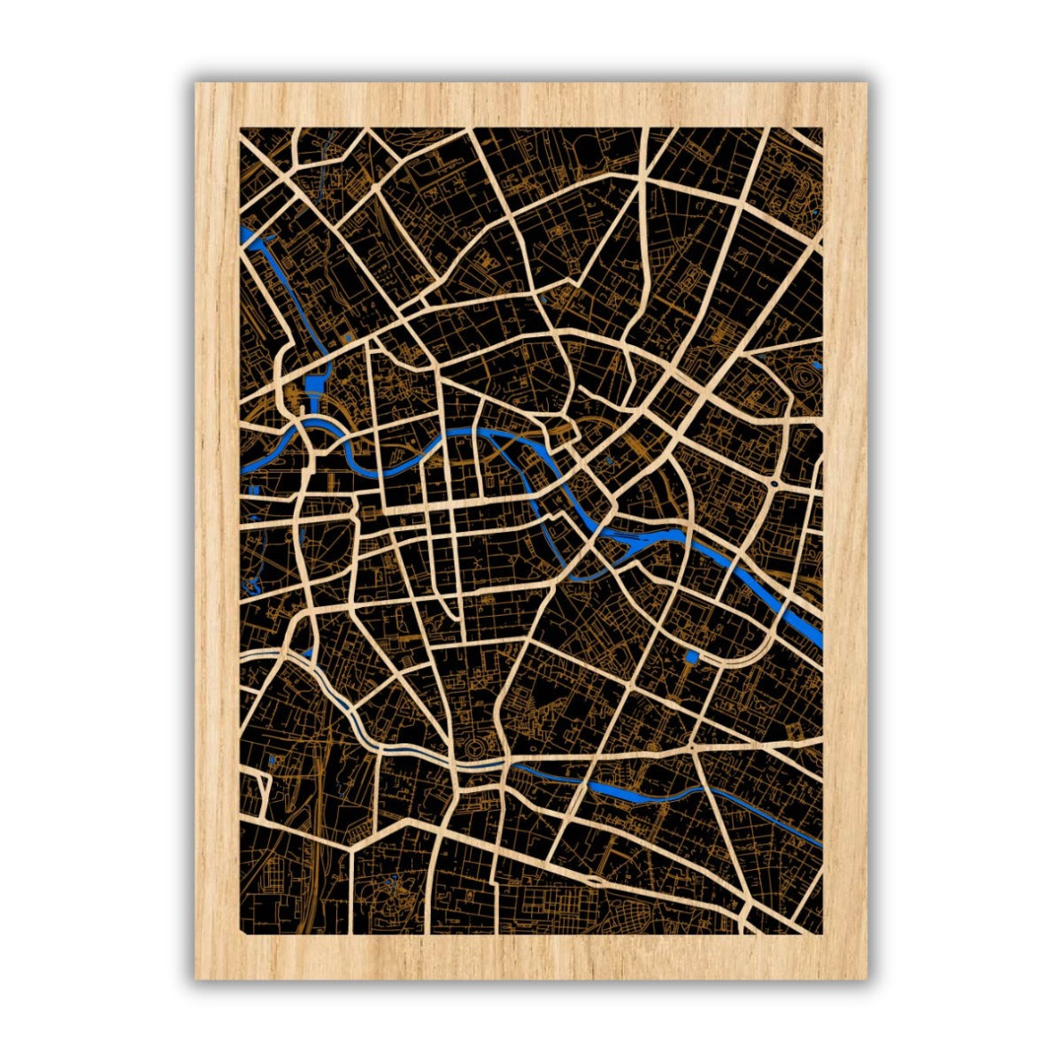 Berlin Stadtplan aus Holz – Individuell & Personalisierbar