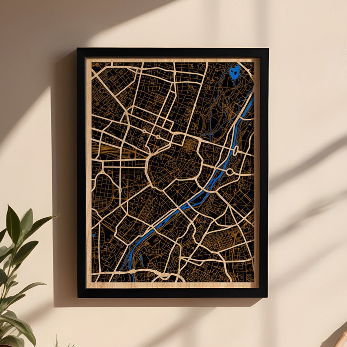 München Stadtplan aus Holz – Münchener Geschenk