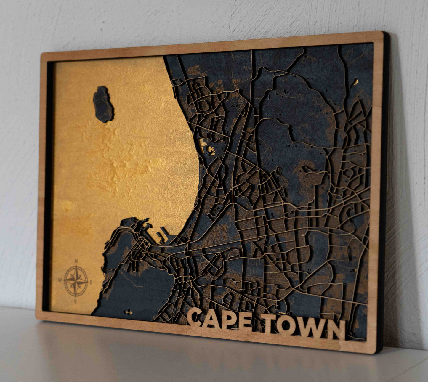 Personalisierter Stadtplan aus Holz – 41 x 29 cm Querformat