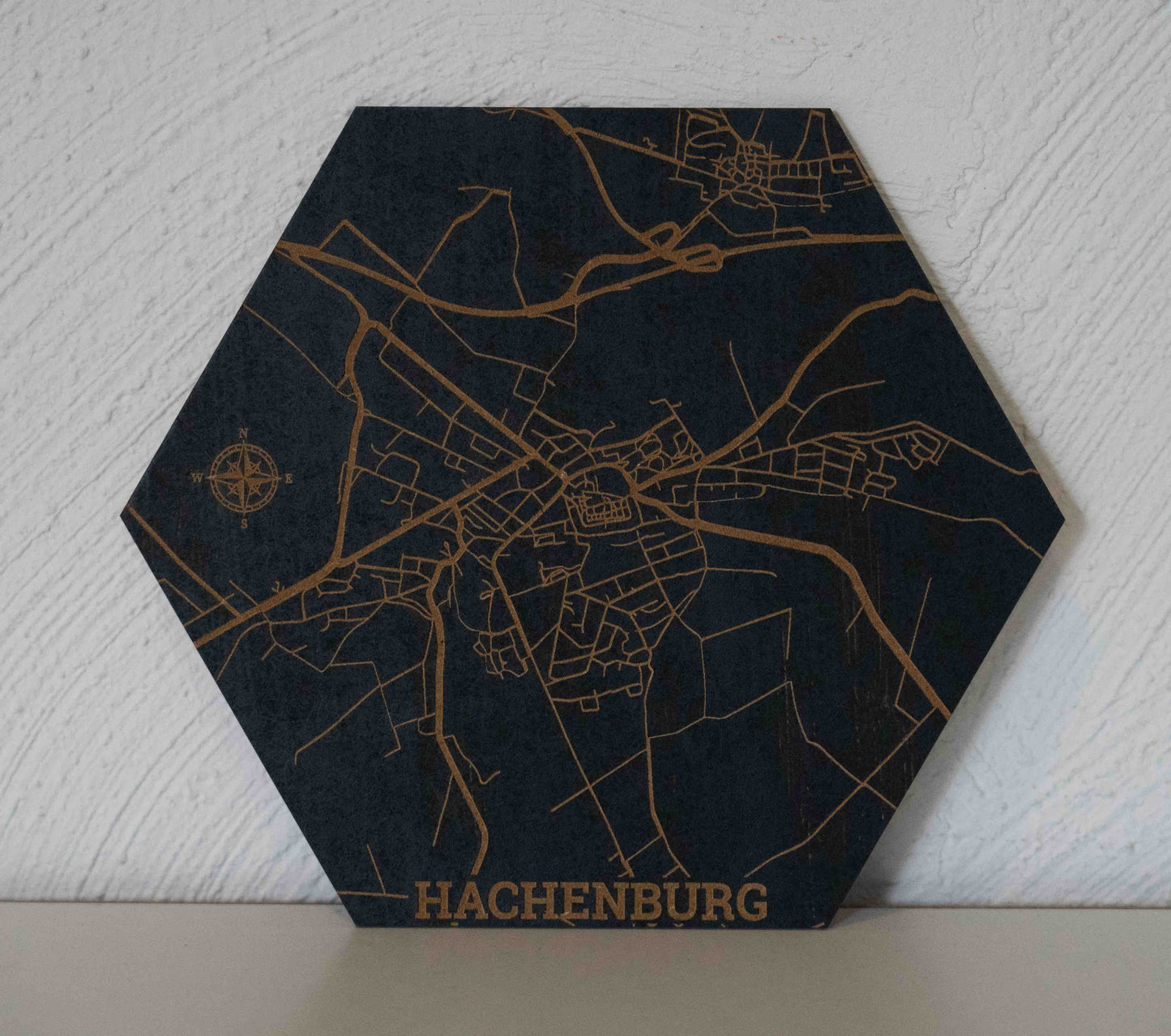 Hexa - Personalisierter Stadtplan aus Holz