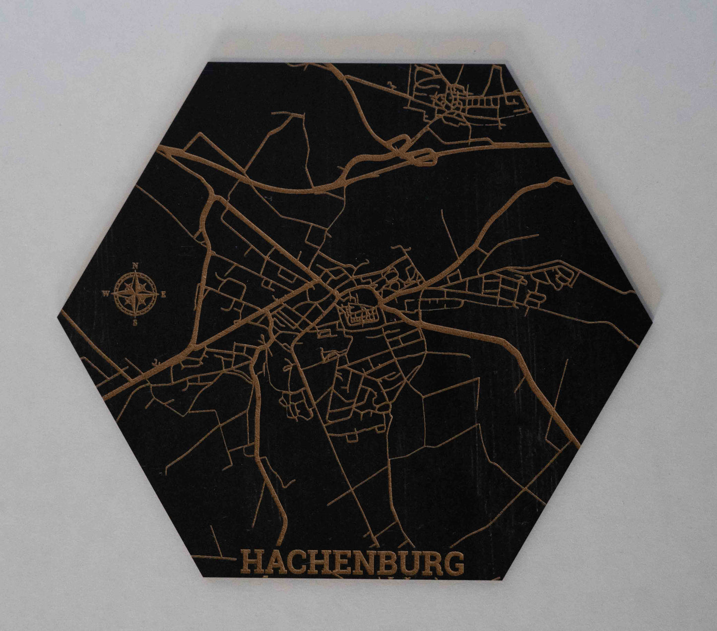 Hexa - Personalisierter Stadtplan aus Holz