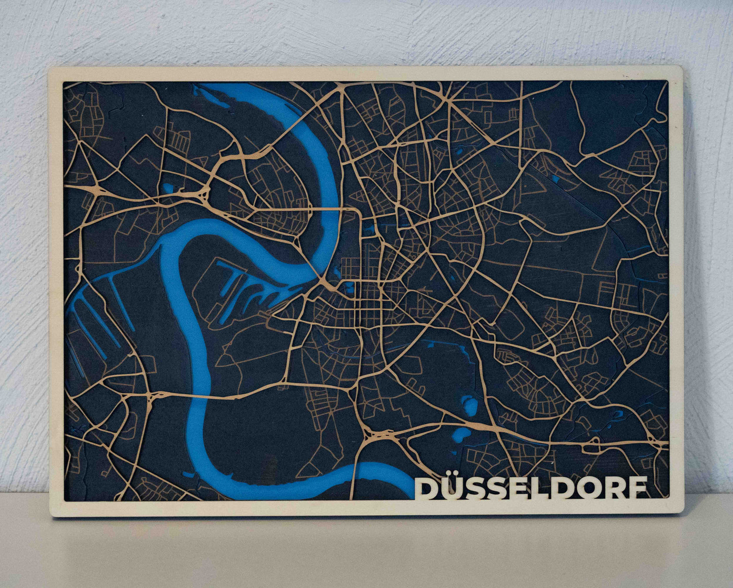 Personalisierter Stadtplan aus Holz – 41 x 29 cm Querformat