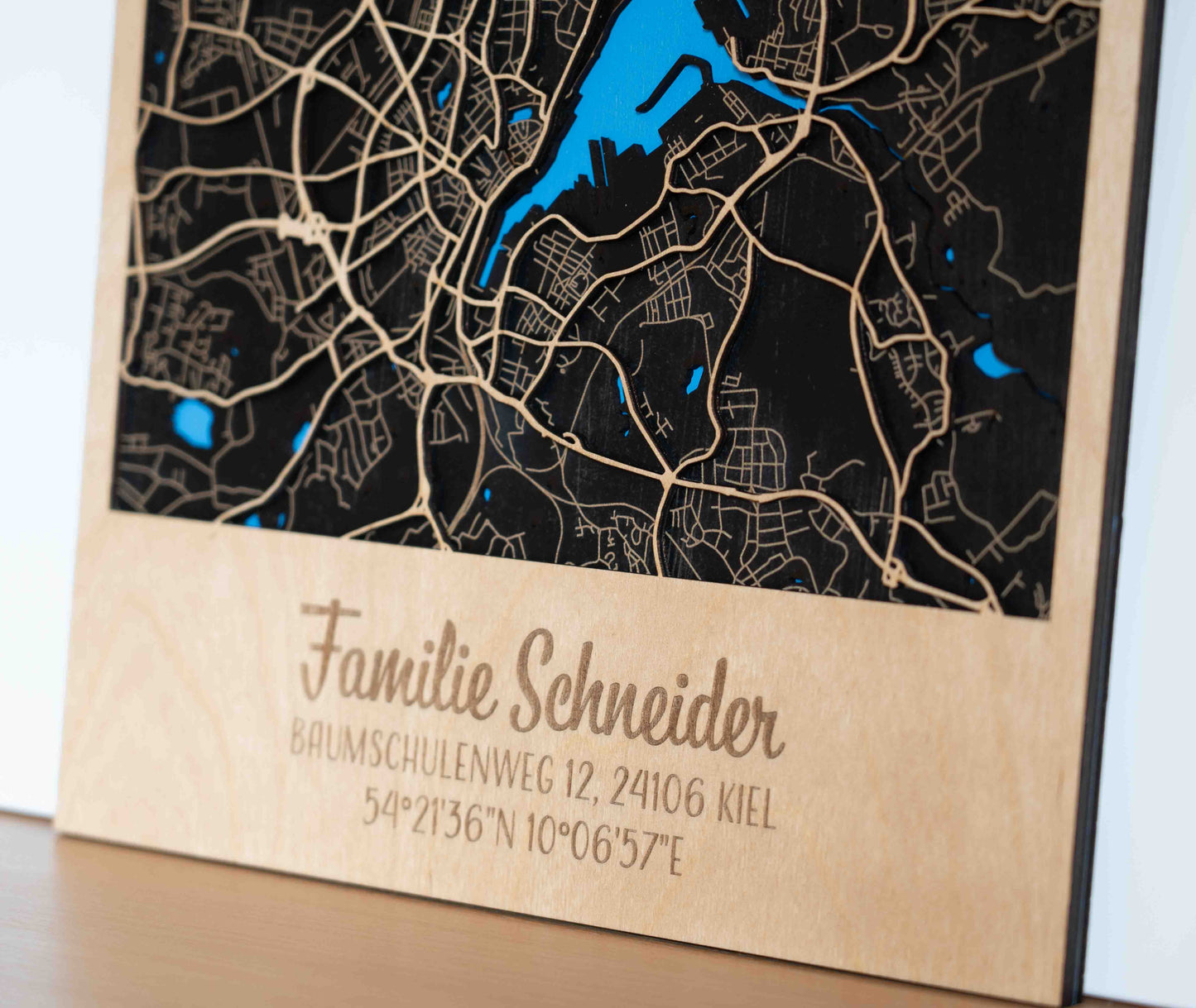 Deine Stadtplan aus Holz – 29 x 41 cm Hochformat