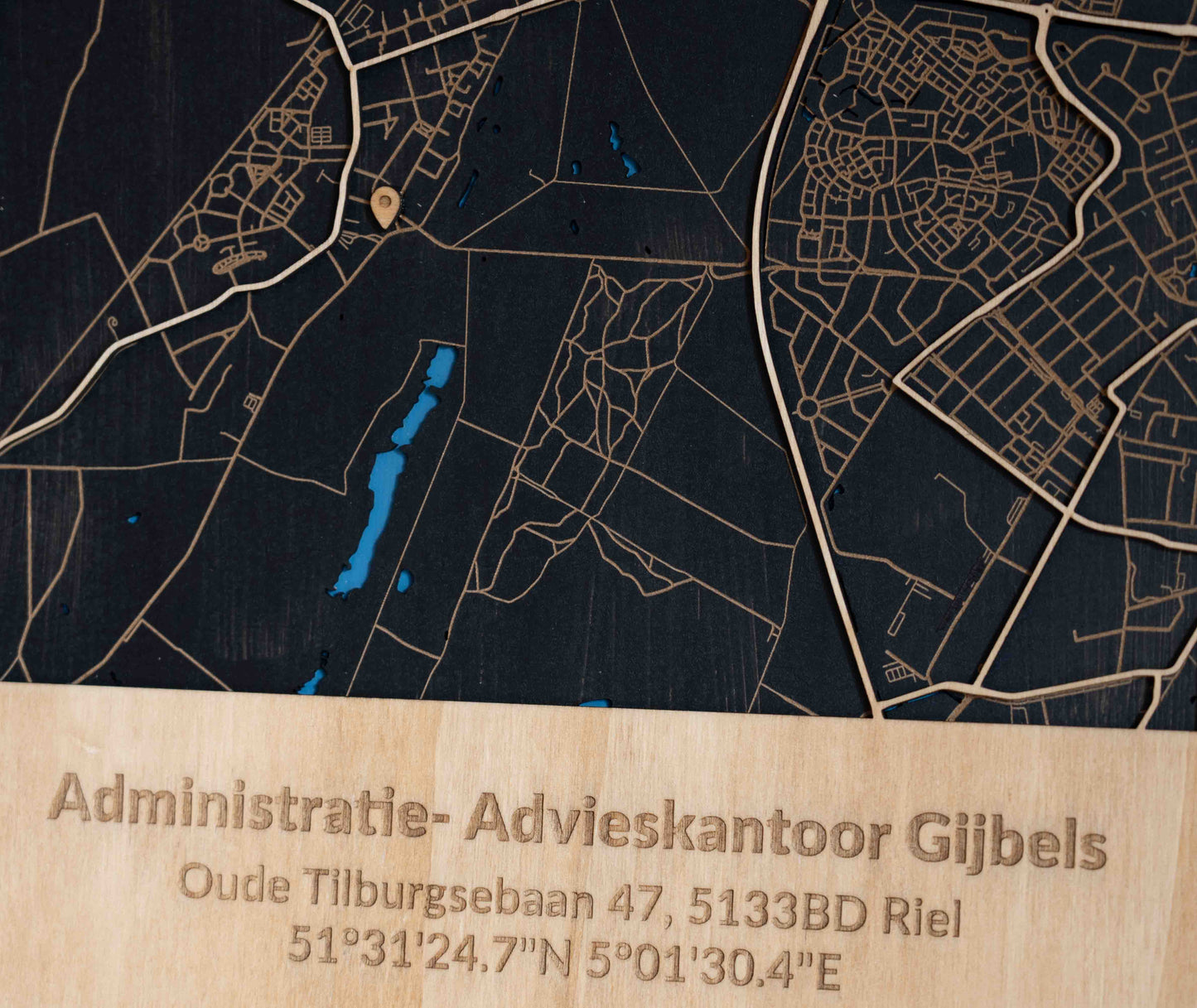 Deine Stadtplan aus Holz – 29 x 41 cm Hochformat