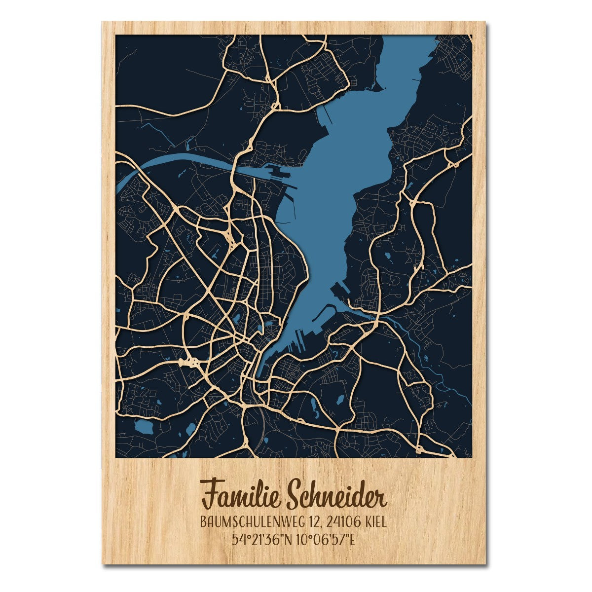 Deine Stadtplan aus Holz – 29 x 41 cm Hochformat