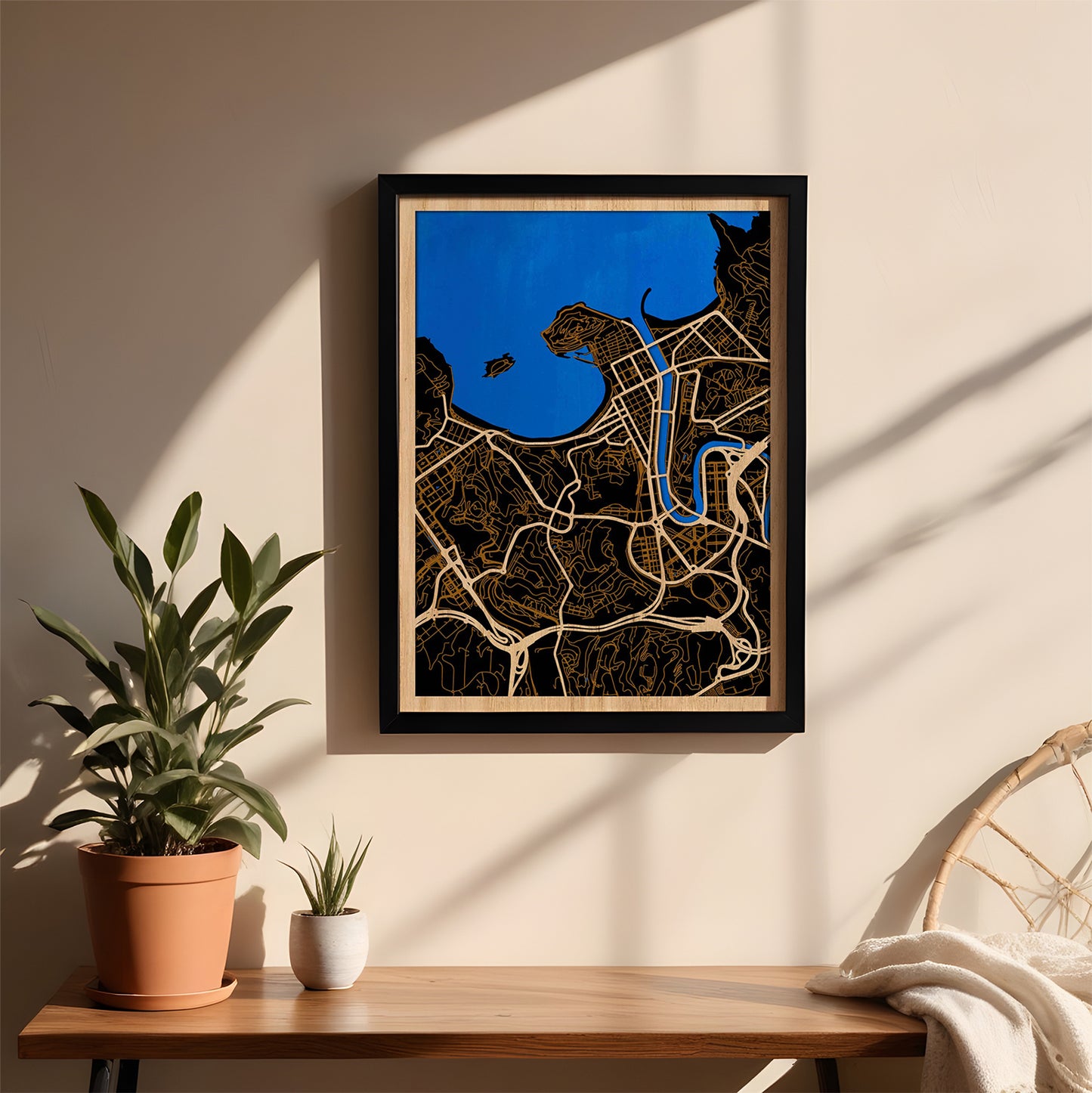 San Sebastian (Donostia) Stadtplan aus Holz