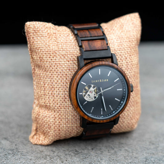 Barcelona Automatik Holzuhr