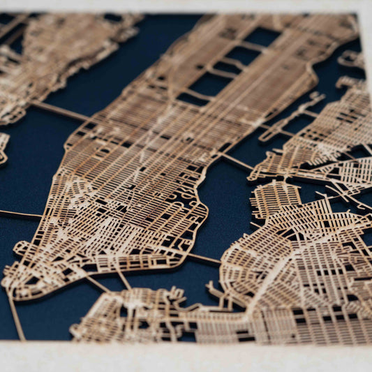 Individueller Stadtplan aus Holz – 29×41 cm – Wunschstadt als präziser Lasercut