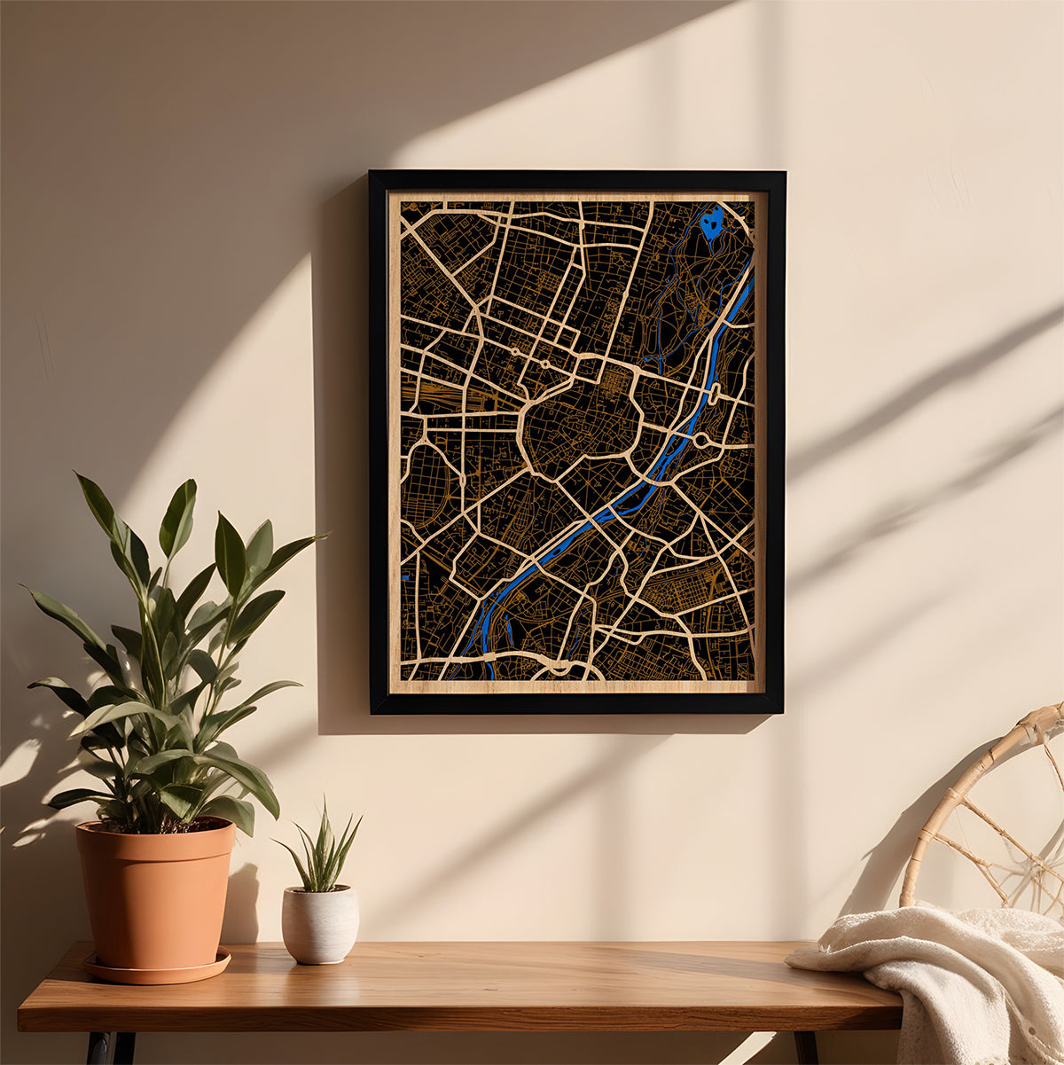 München Stadtplan aus Holz – Münchener Geschenk