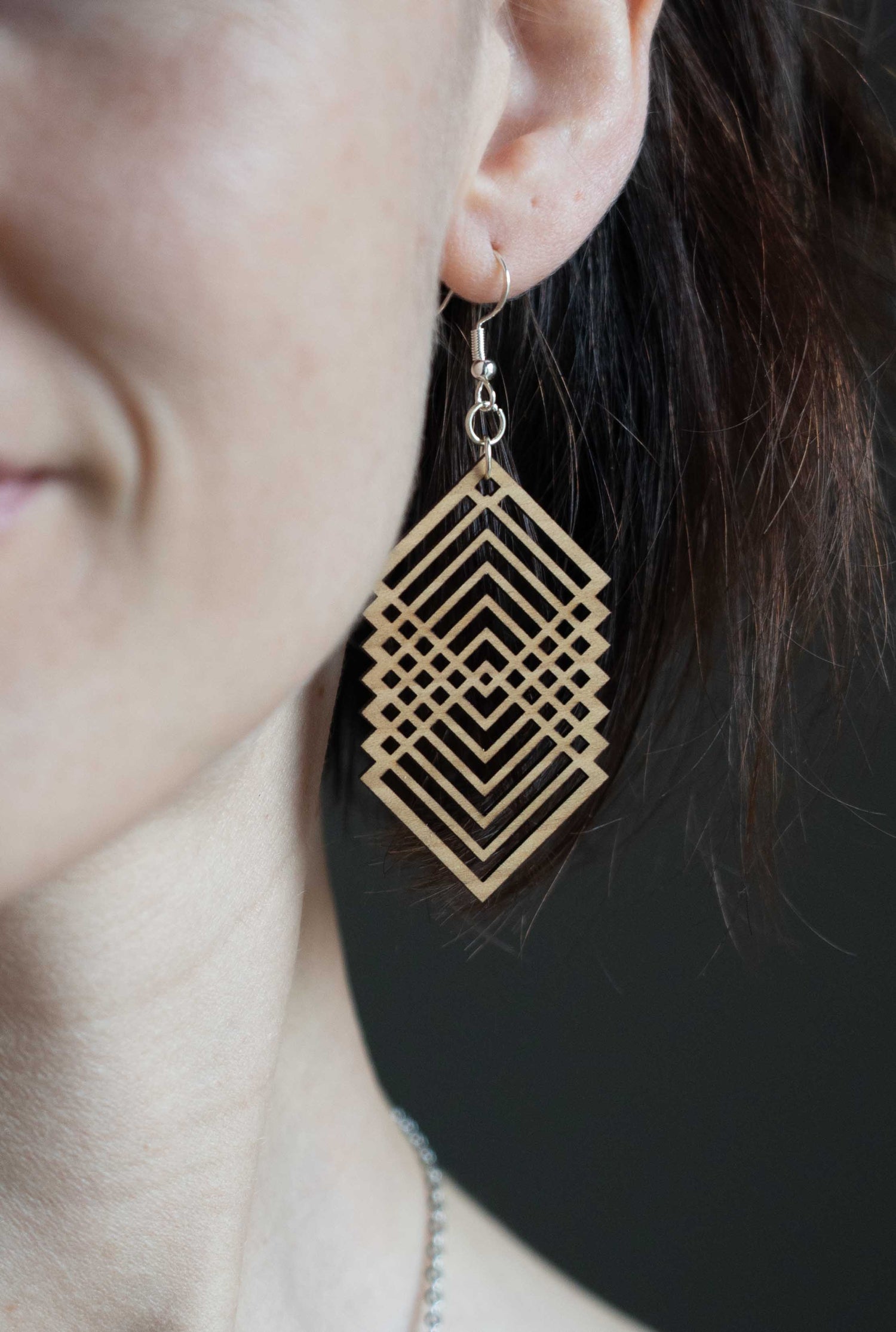 Holzohrringe – hängende Holz Ohrringe