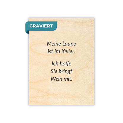 Weinliebhaber Spruch Wandbild aus Holz