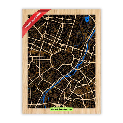 München Stadtplan aus Holz – Münchener Geschenk