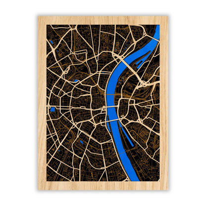 Köln Stadtplan aus Holz – Wandbild Geschenk