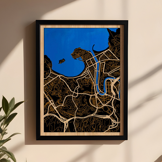 San Sebastian (Donostia) Stadtplan aus Holz