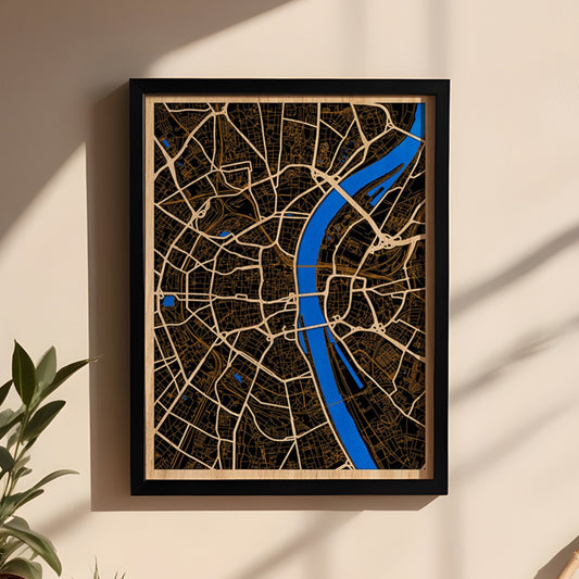 Köln Stadtplan aus Holz – Wandbild Geschenk