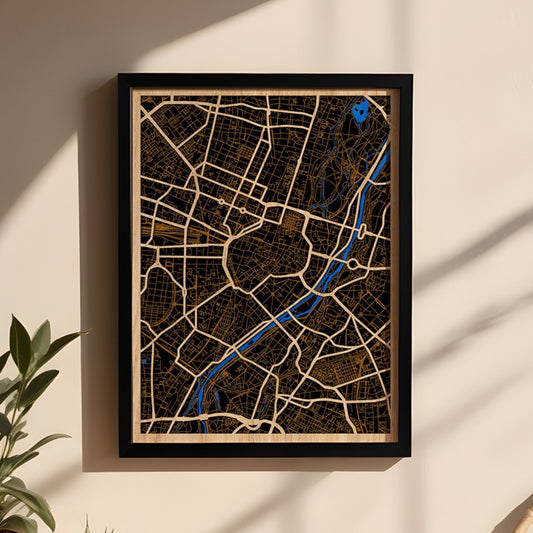 München Stadtplan aus Holz – Münchener Geschenk