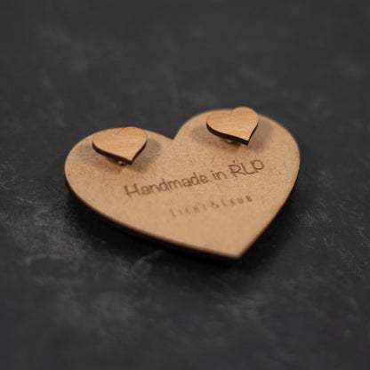 Core – Herz Ohrstecker aus Holz – Kirschholz