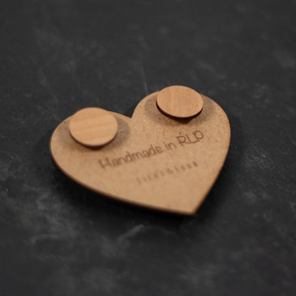 Sphere – Runde Ohrstecker aus Holz – Kirschholz