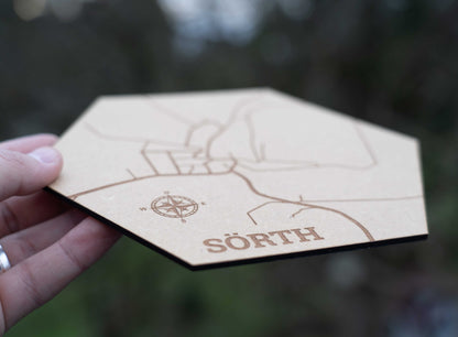 Hexa - Personalisierter Stadtplan aus Holz