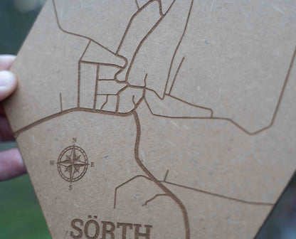 Hexa - Personalisierter Stadtplan aus Holz