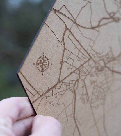 Hexa - Personalisierter Stadtplan aus Holz