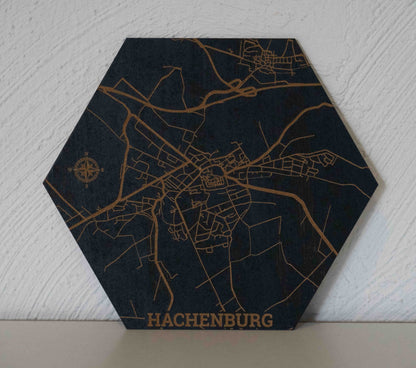 Hexa - Personalisierter Stadtplan aus Holz