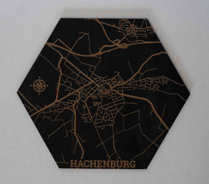 Hexa - Personalisierter Stadtplan aus Holz