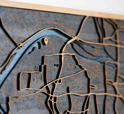Dein Ort, dein Design – Stadtplan aus Holz – 41 x 29 cm Querformat