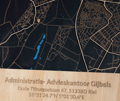 Deine Stadtplan aus Holz – 29 x 41 cm Hochformat
