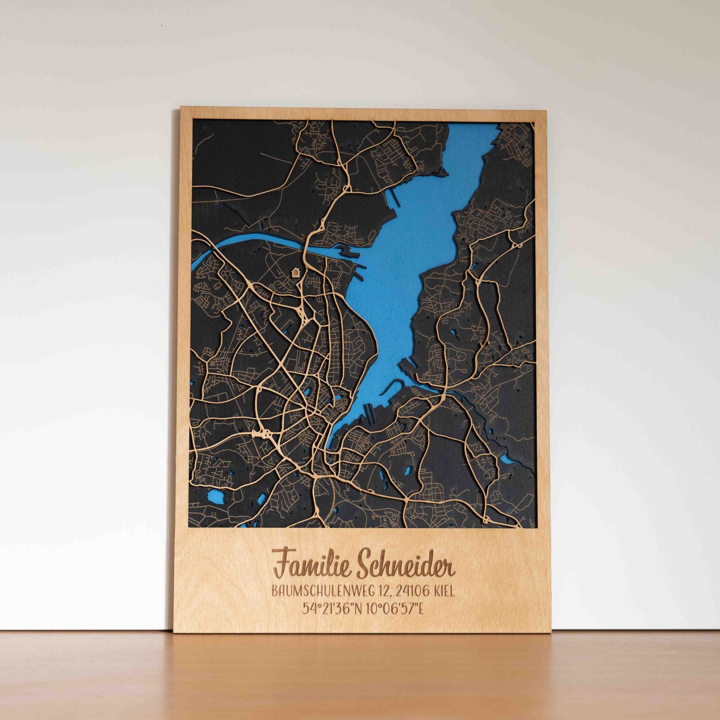 Deine Stadtplan aus Holz – 29 x 41 cm Hochformat