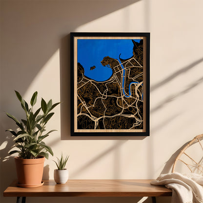 San Sebastian (Donostia) Stadtplan aus Holz