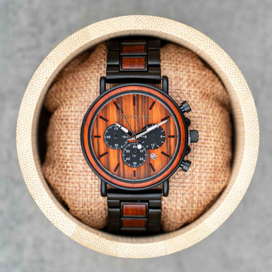 Schwerin Chronograph Holzuhr