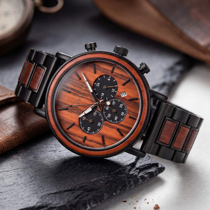 Schwerin Chronograph Holzuhr